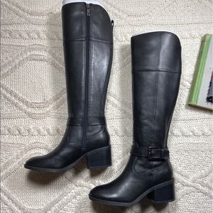 Marc Fisher Riley Black Leather Boots Size 5M